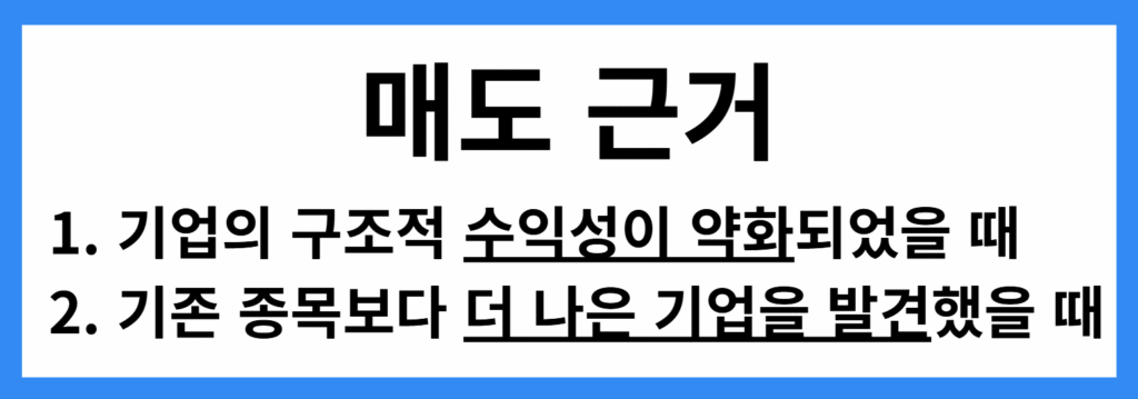 명확한 매도 근거