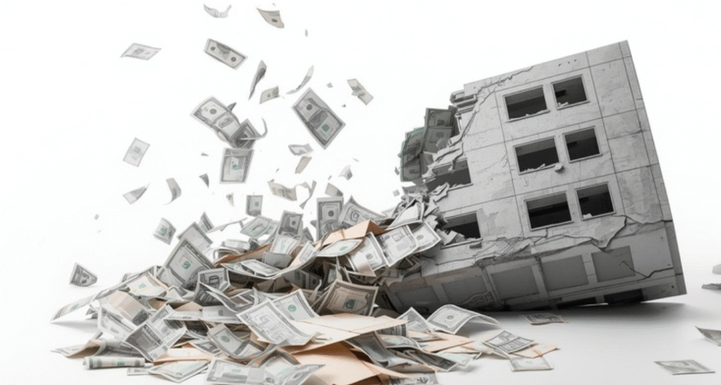 부채로 인해 무너져가는 회사