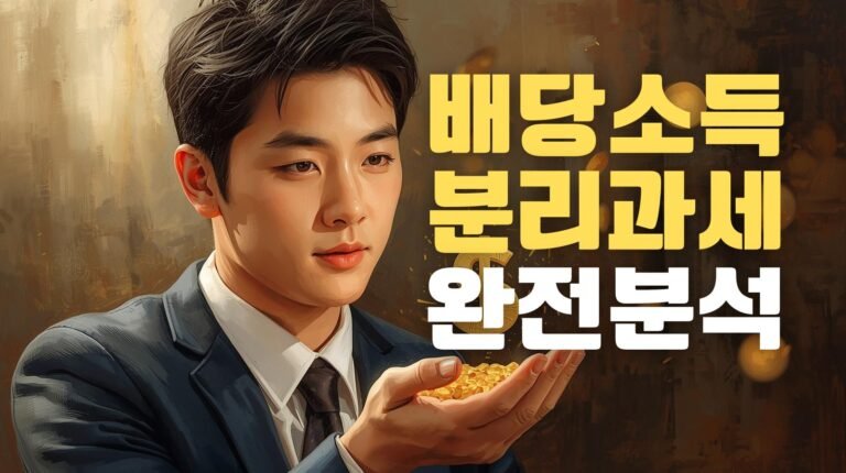 배당소득 분리과세 완전 정복: 개념, 세율, 수혜주까지 총정리