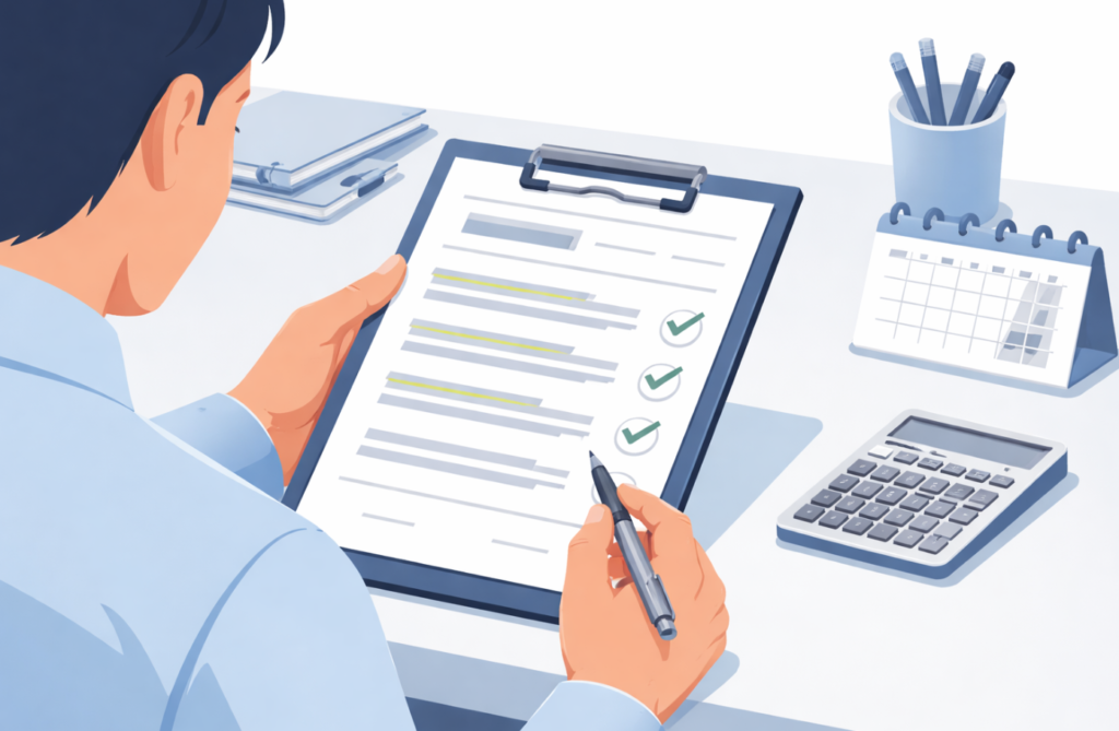 2026년 최저임금 인상에 따라 근로자가 연봉과 임금 항목이 포함된 근로계약서를 검토하는 모습