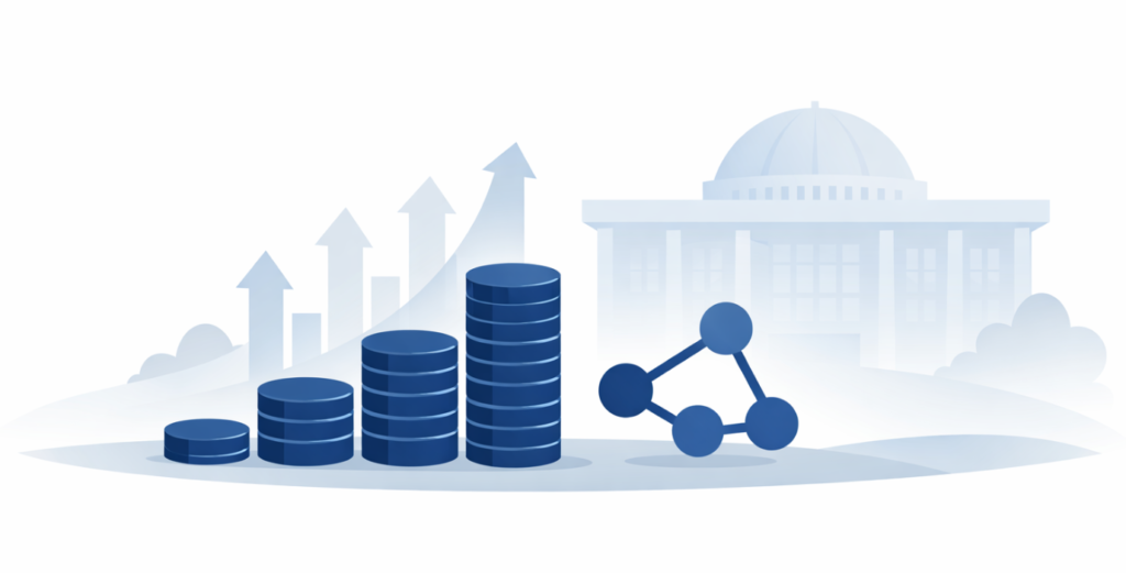 배당소득 분리과세 도입을 상징하는 금융 정책 일러스트