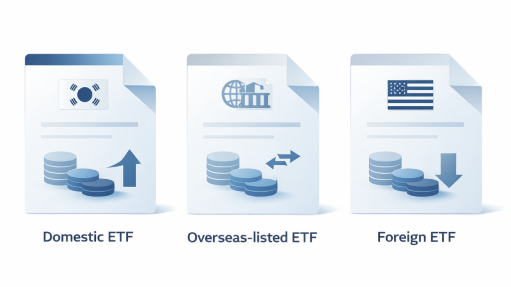 국내·해외 ETF의 세금 구조 차이를 개념적으로 비교한 이미지