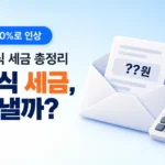 2026 주식 세금 총정리 썸네일. 거래세 0.20%로 인상 배지와 함께 내 주식 세금, 얼마 낼까라는 질문, 금액이 가려진 세금 고지서와 계산기 그림.